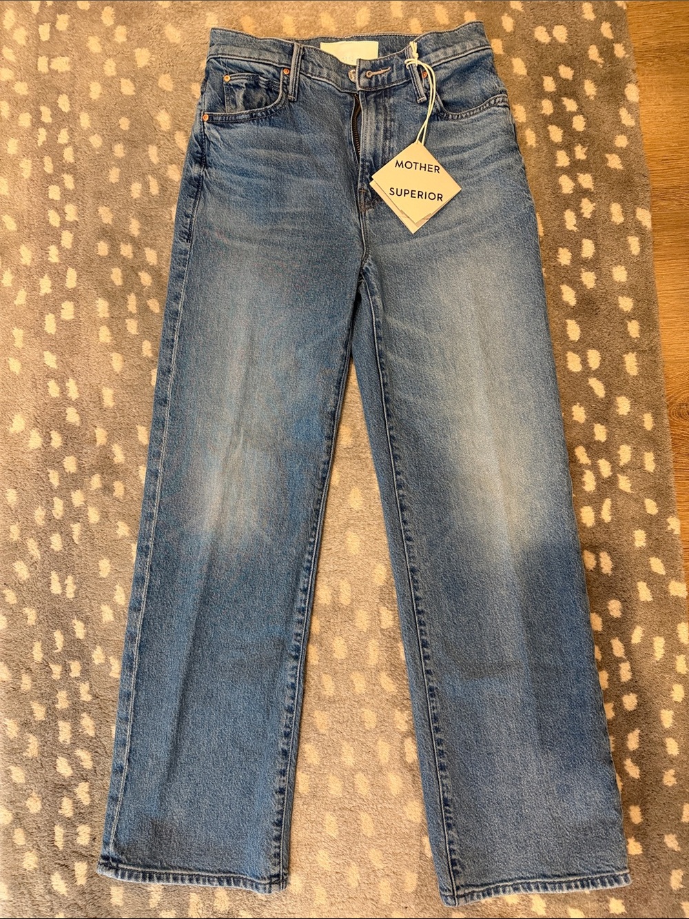 MOTHER Women’s Straight-Leg Jeans in Medium Blue Wash